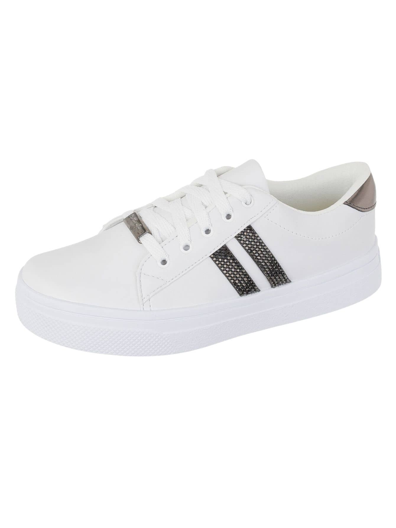 Tênis Casual Sola Alta Com Detalhe Lateral