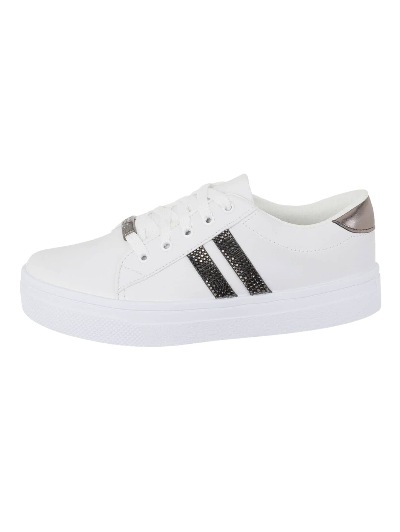 Tênis Casual Sola Alta Com Detalhe Lateral