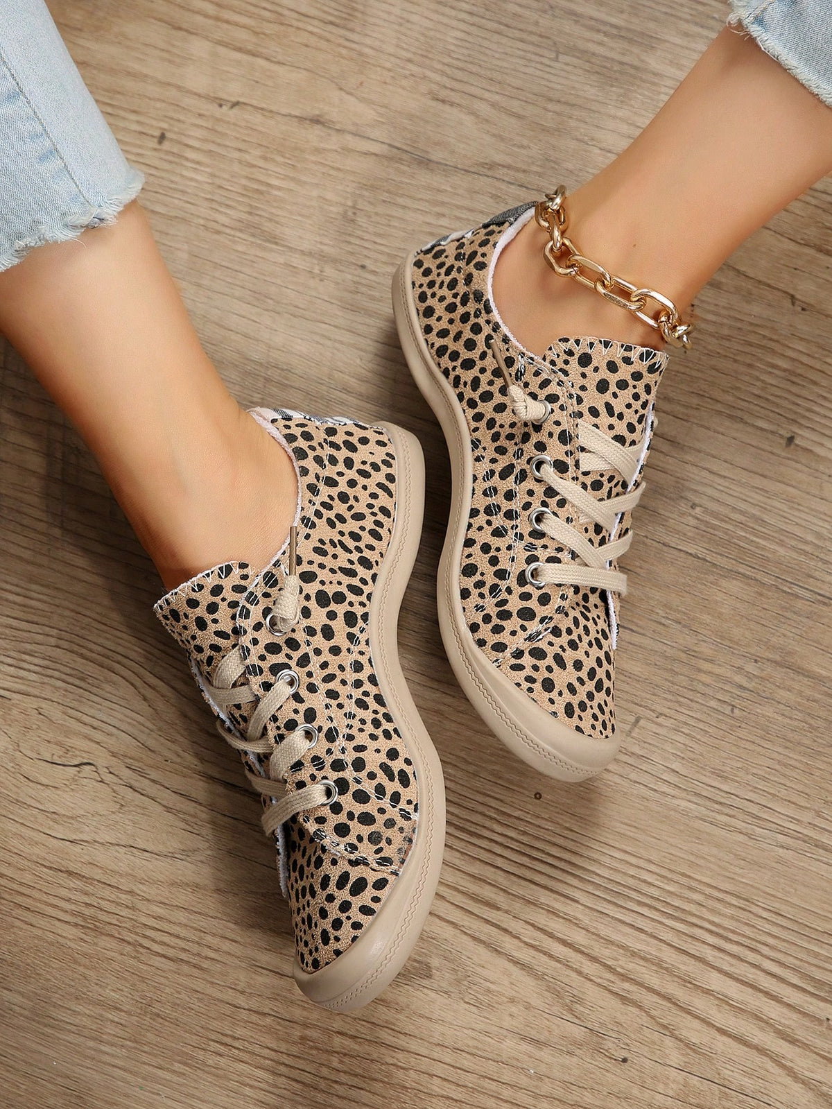 Tênis Casual Estampado Animal Print Estilo Moderno