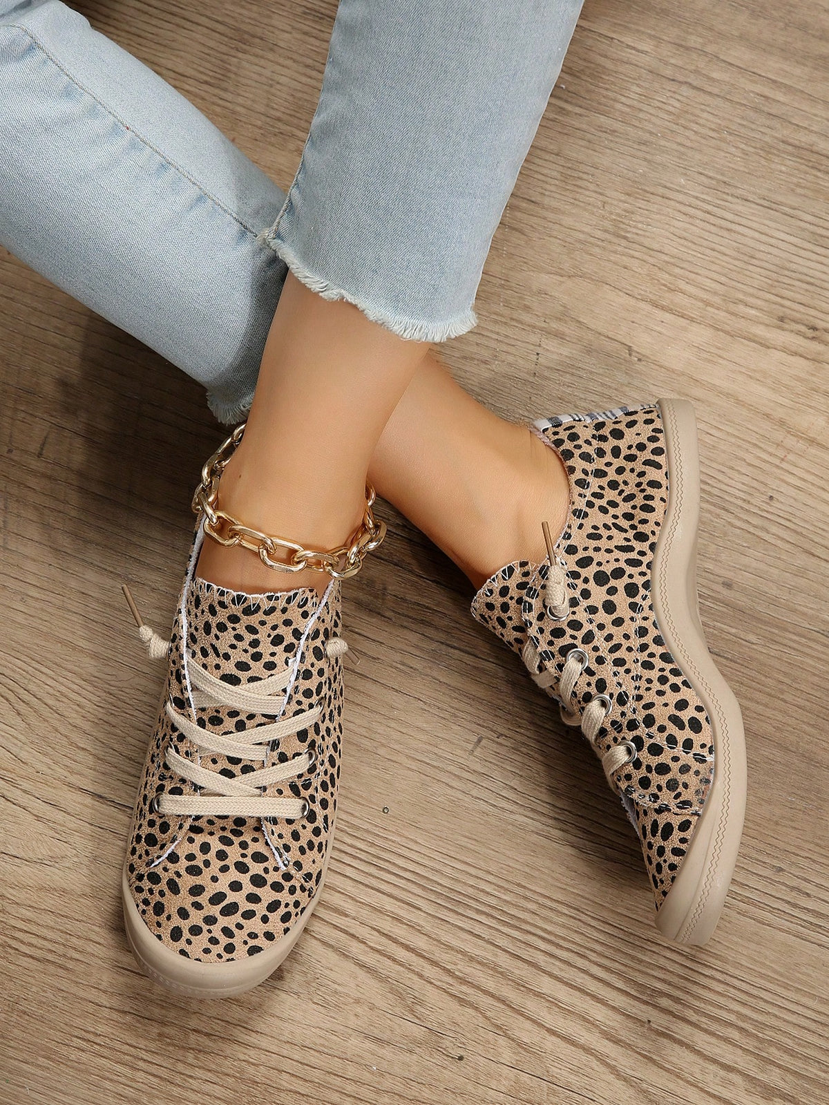 Tênis Casual Estampado Animal Print Estilo Moderno