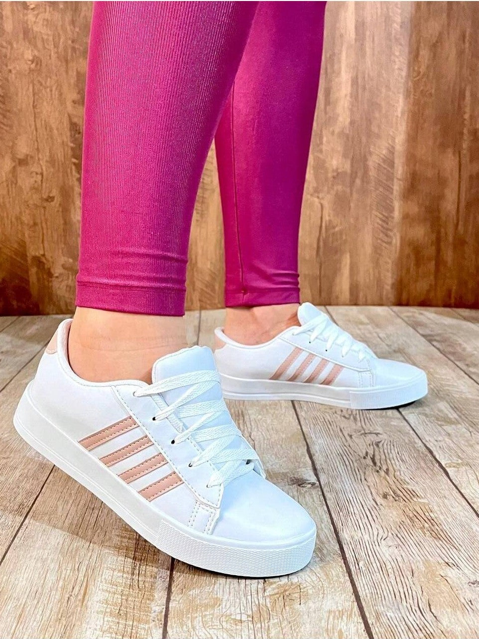 Tênis Casual Street Cano Baixo Com Listras Laterais