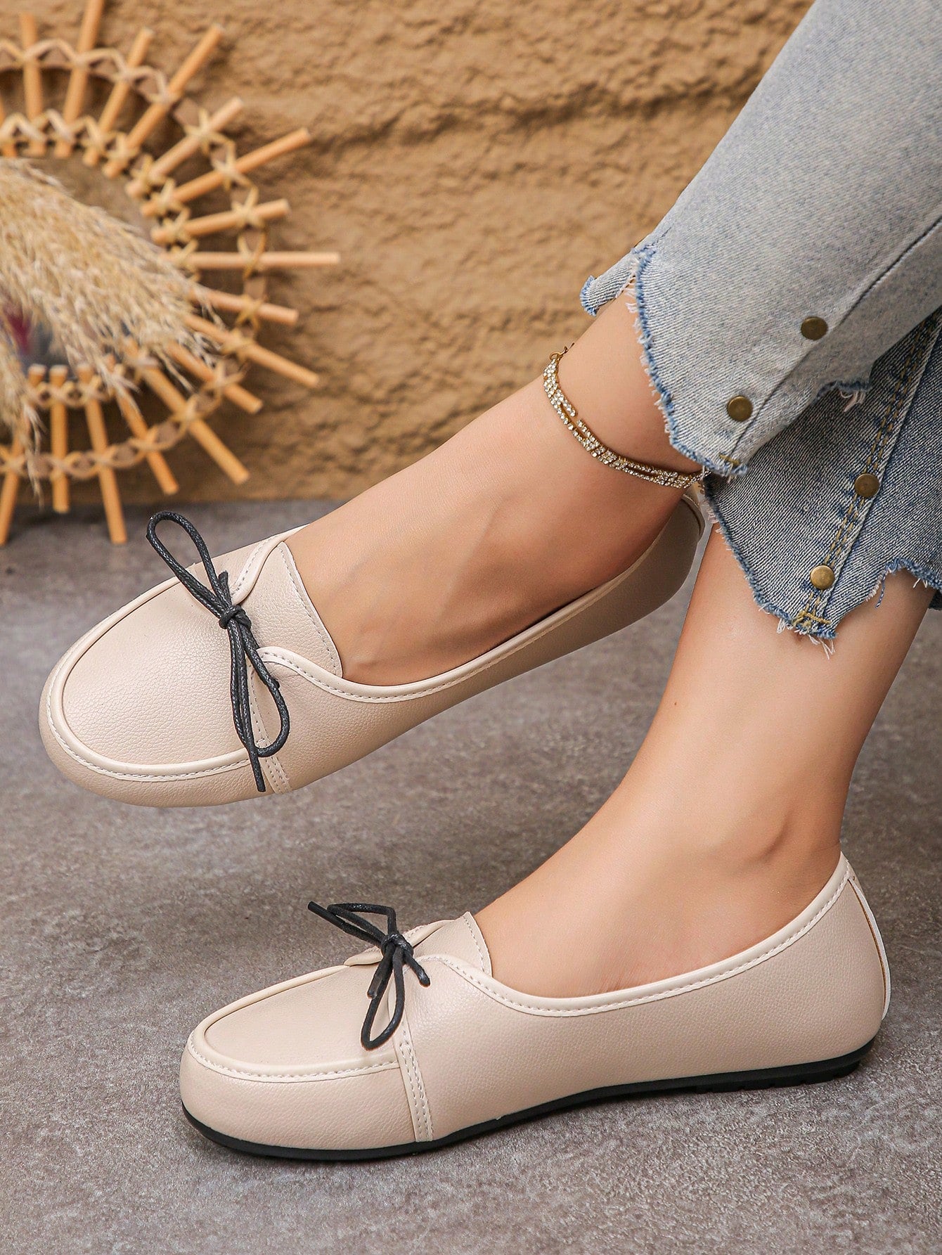 Sapatilha Mocassim Confortável Com Laço Delicado