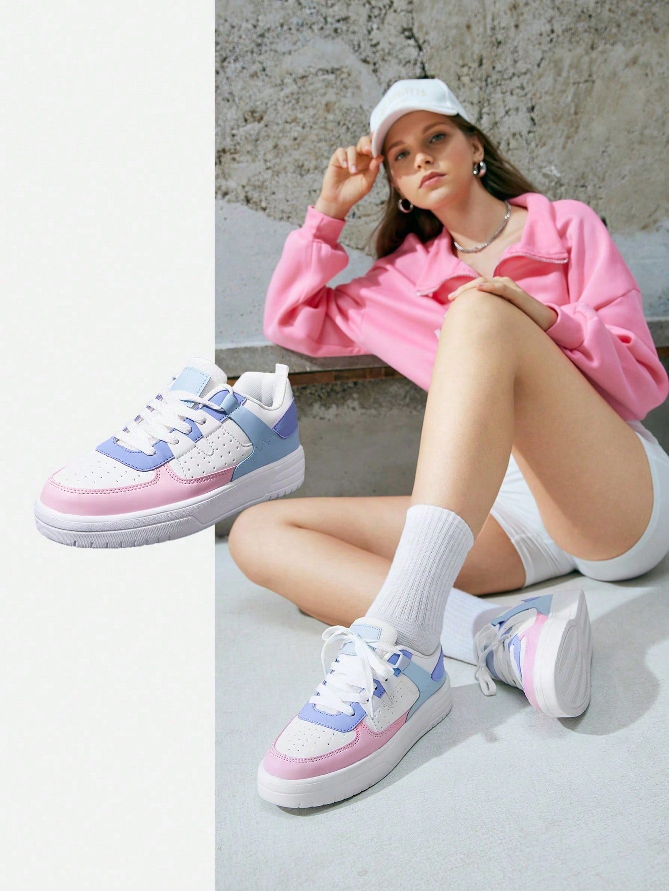 Tênis Casual Com Recortes Coloridos E Design Moderno