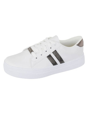 Tênis Casual Sola Alta Com Detalhe Lateral
