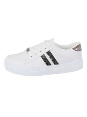 Tênis Casual Sola Alta Com Detalhe Lateral