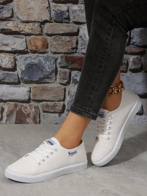 Tênis Casual Básico Com Cadarço Ajustável