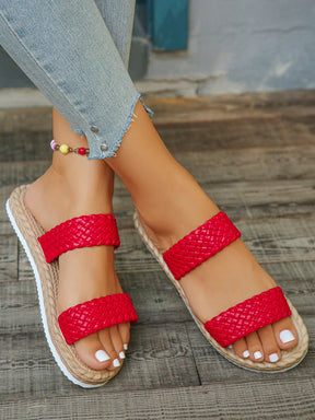 Sandália Flatform Com Tiras Trançadas