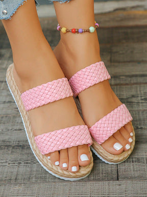 Sandália Flatform Com Tiras Trançadas