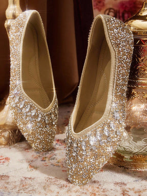 Sapatilha Bico Fino Glitter Luxo Elegante